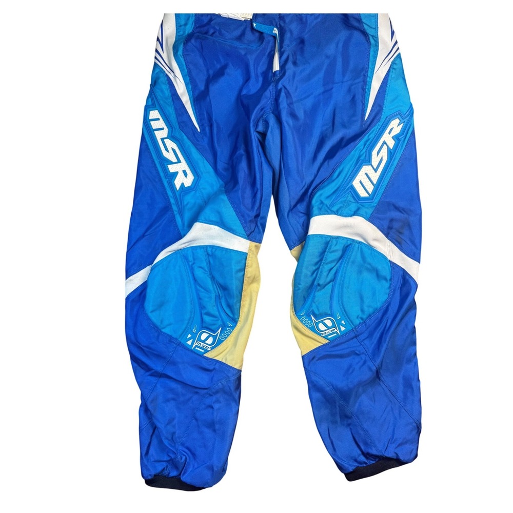 MSR Axxis Rider Motocross Pants Adult 36 Blue White Vintage BMX MX Off Road